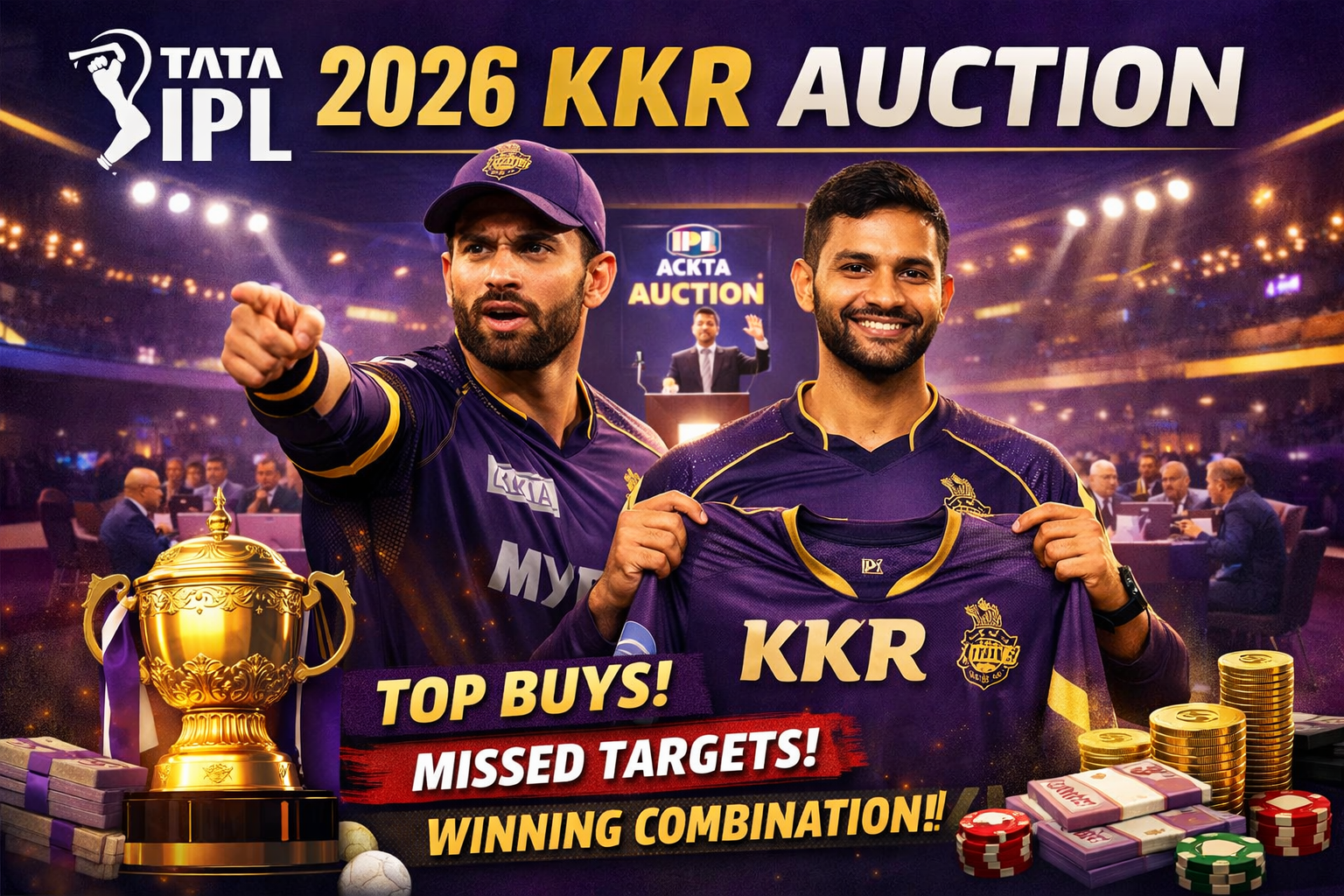 KKR in IPL 2026 Auction: Top Buys, Missed Targets & Winning Combination