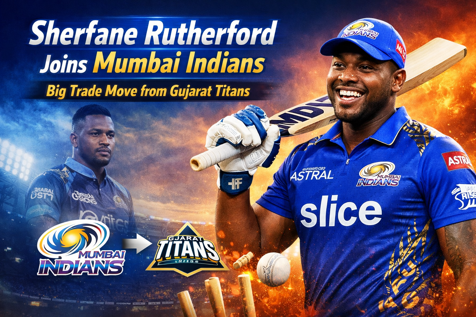 Sherfane Rutherford Joins Mumbai Indians: Big Trade Move from Gujarat Titans
