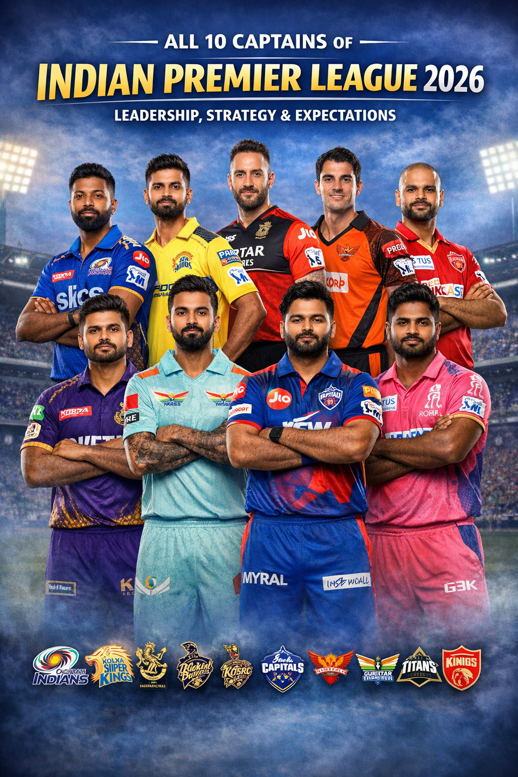 All 10 Captains of IPL 2026 – Leadership, Strategy & Expectations