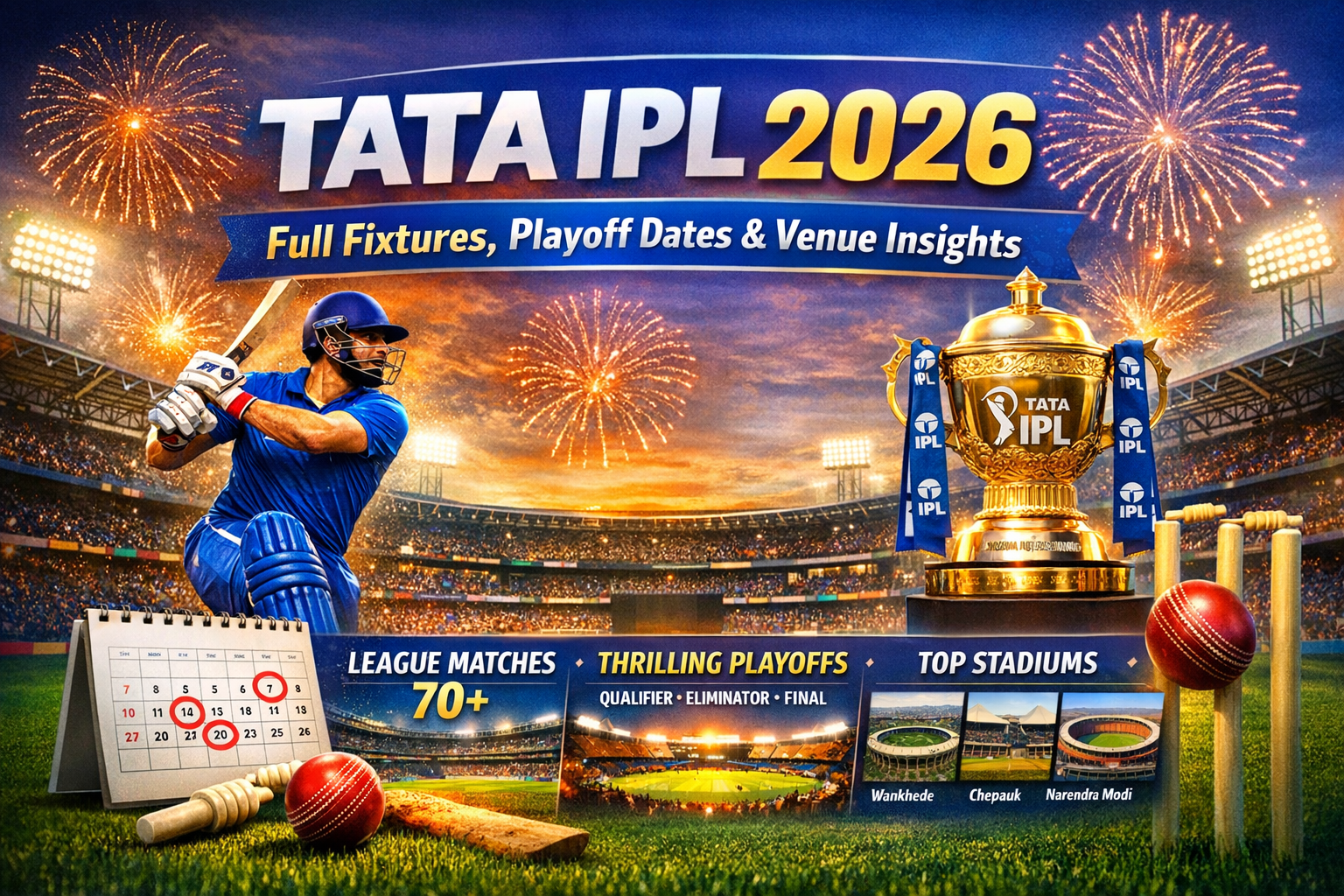 TATA IPL 2026: Full Fixtures, Playoff Dates & Venue Insights