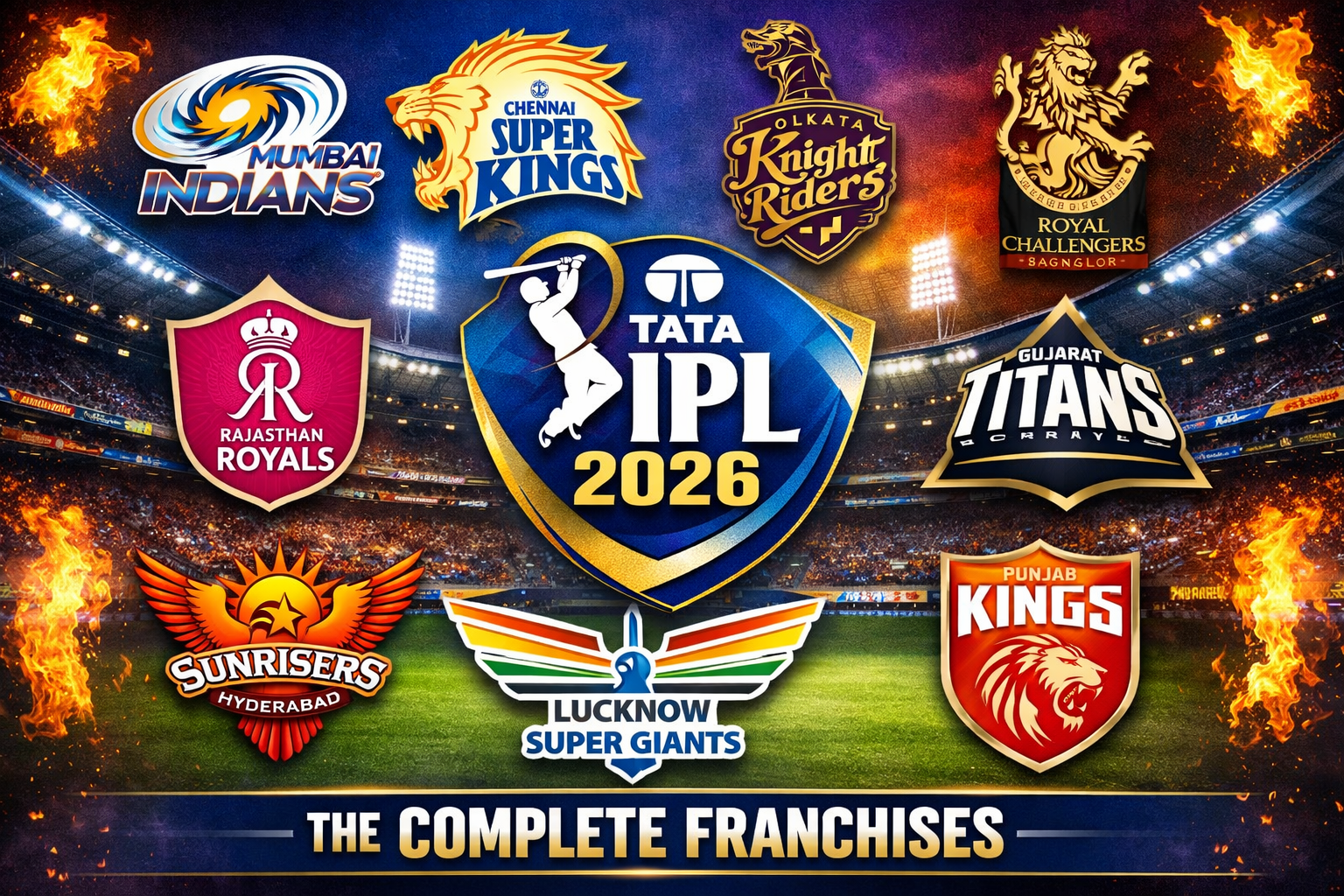 TATA IPL 2026 Complete Franchise List with Squad Details