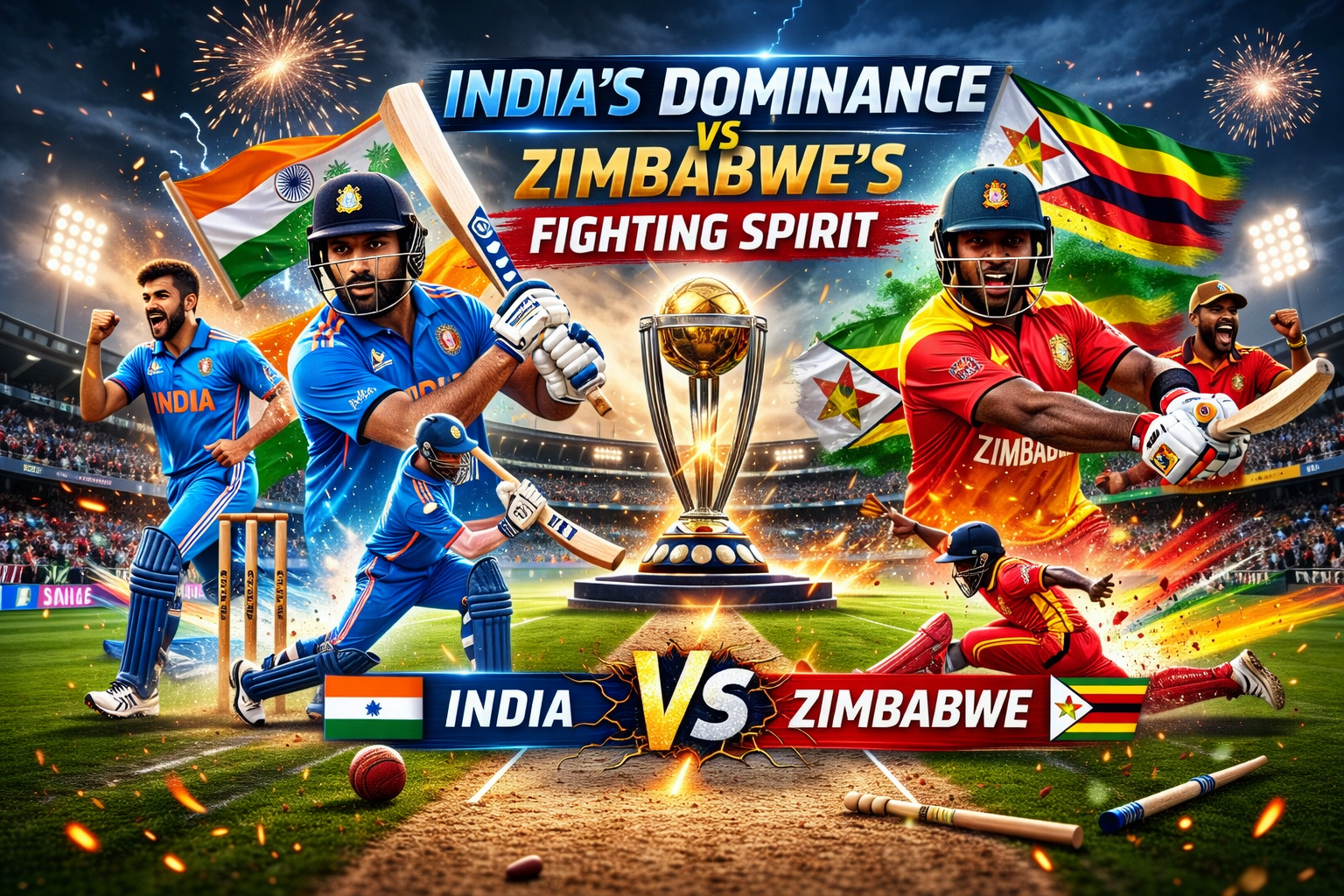 Super 8 Thriller: India’s Dominance vs Zimbabwe’s Fighting Spirit