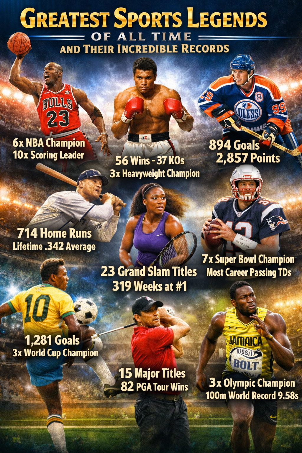 Greatest Sports Legends of All Time and Their Incredible Records