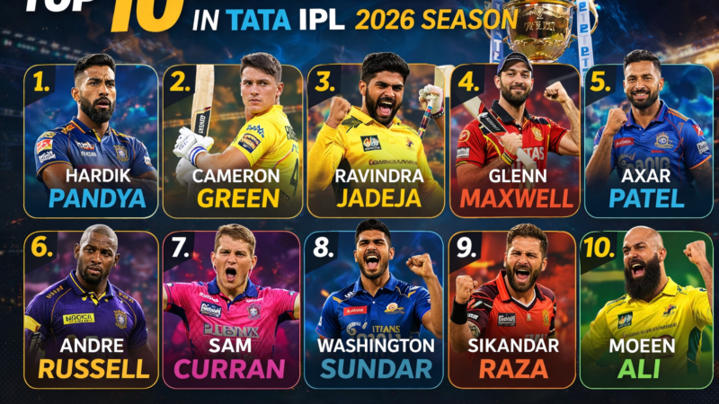 Top 10 Best All-Rounders in Tata IPL 2026 Season