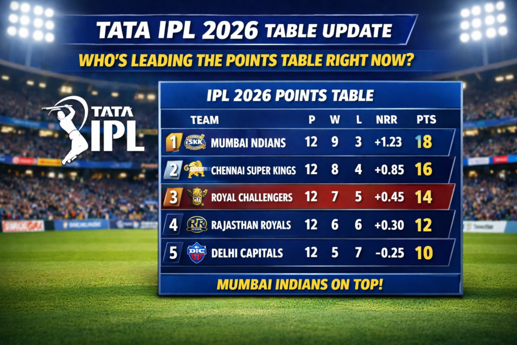 Tata IPL 2026 Table Update
