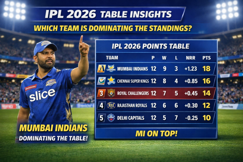 IPL 2026 Table Insights