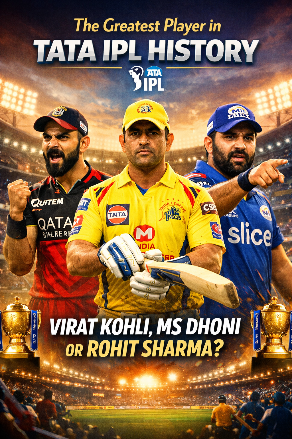 The Greatest Player in Tata IPL History: Is It Virat Kohli, MS Dhoni or Rohit Sharma?