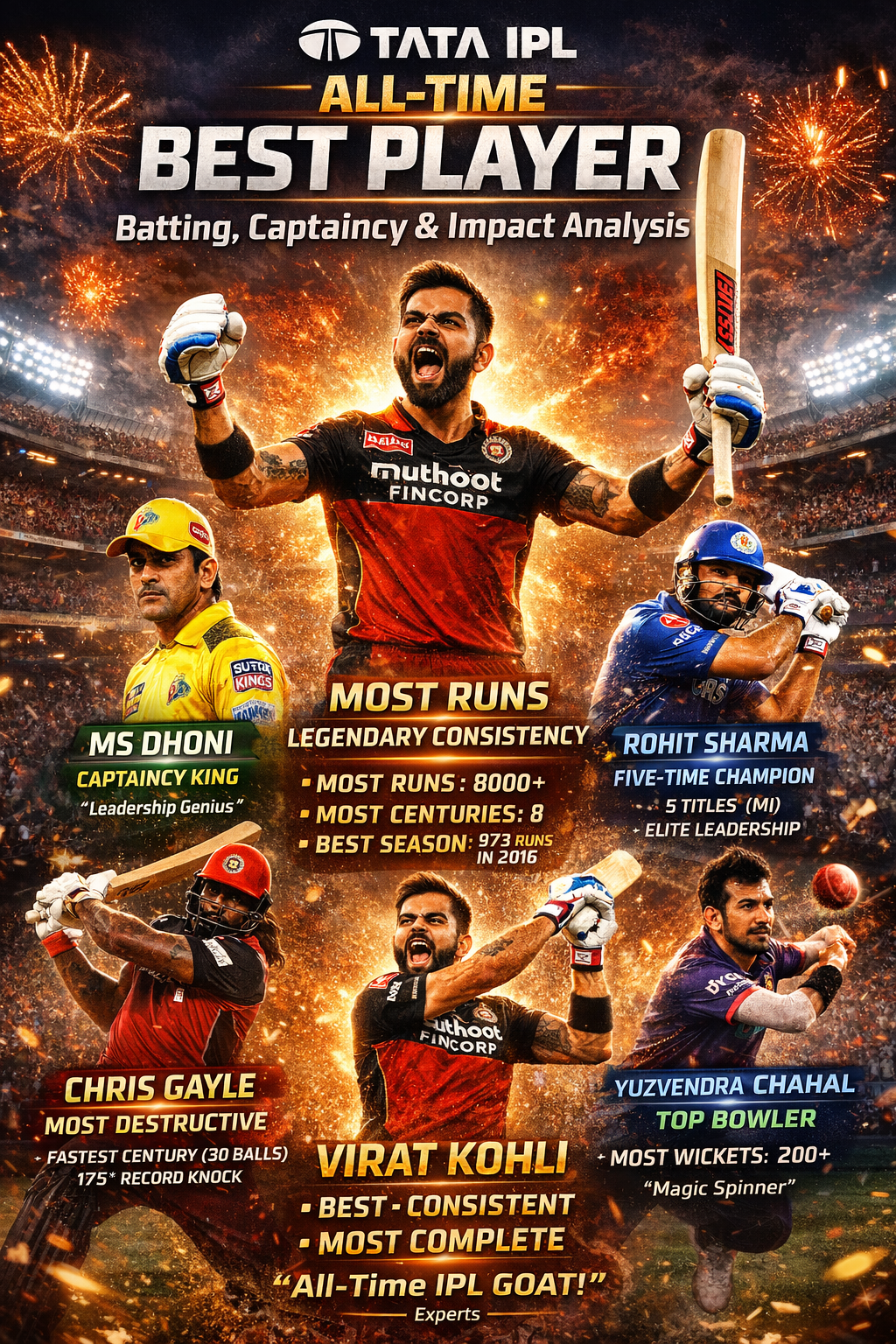 Tata IPL All-Time Best Player: Batting, Captaincy & Impact Analysis