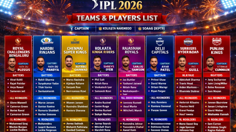 Tata IPL 2026 Teams & Players List: Complete Breakdown You Must Know