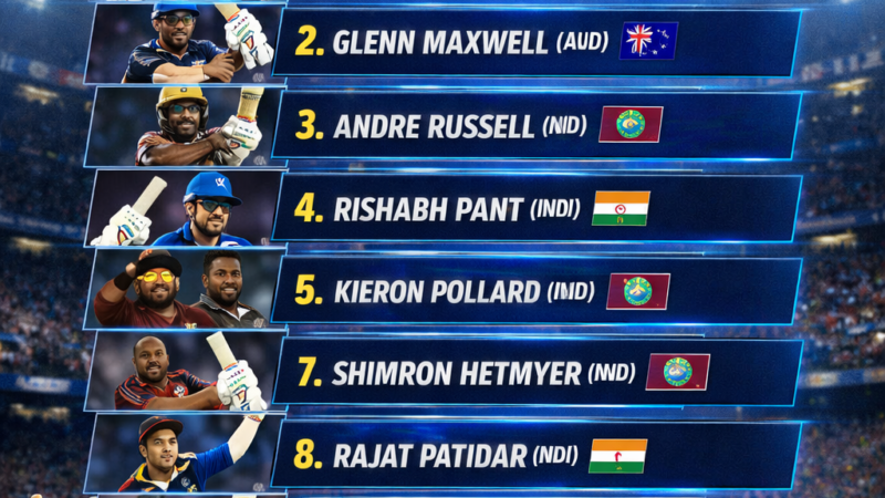 Top 10 Finishers in IPL 2026: Power Hitters Who Dominate Death Overs