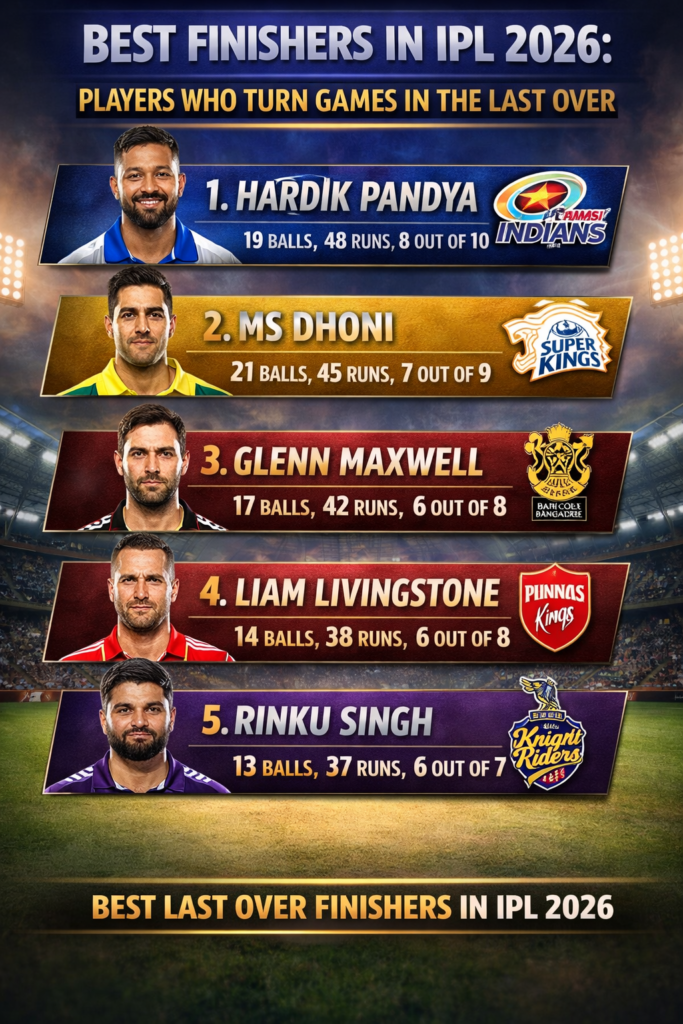 Best Finishers in IPL 2026: Players