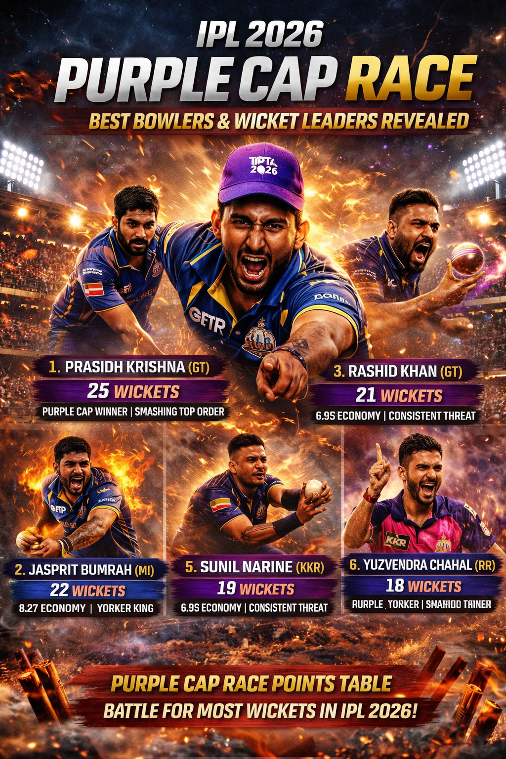 IPL 2026 Purple Cap Race: Best Bowlers & Wicket Leaders Revealed