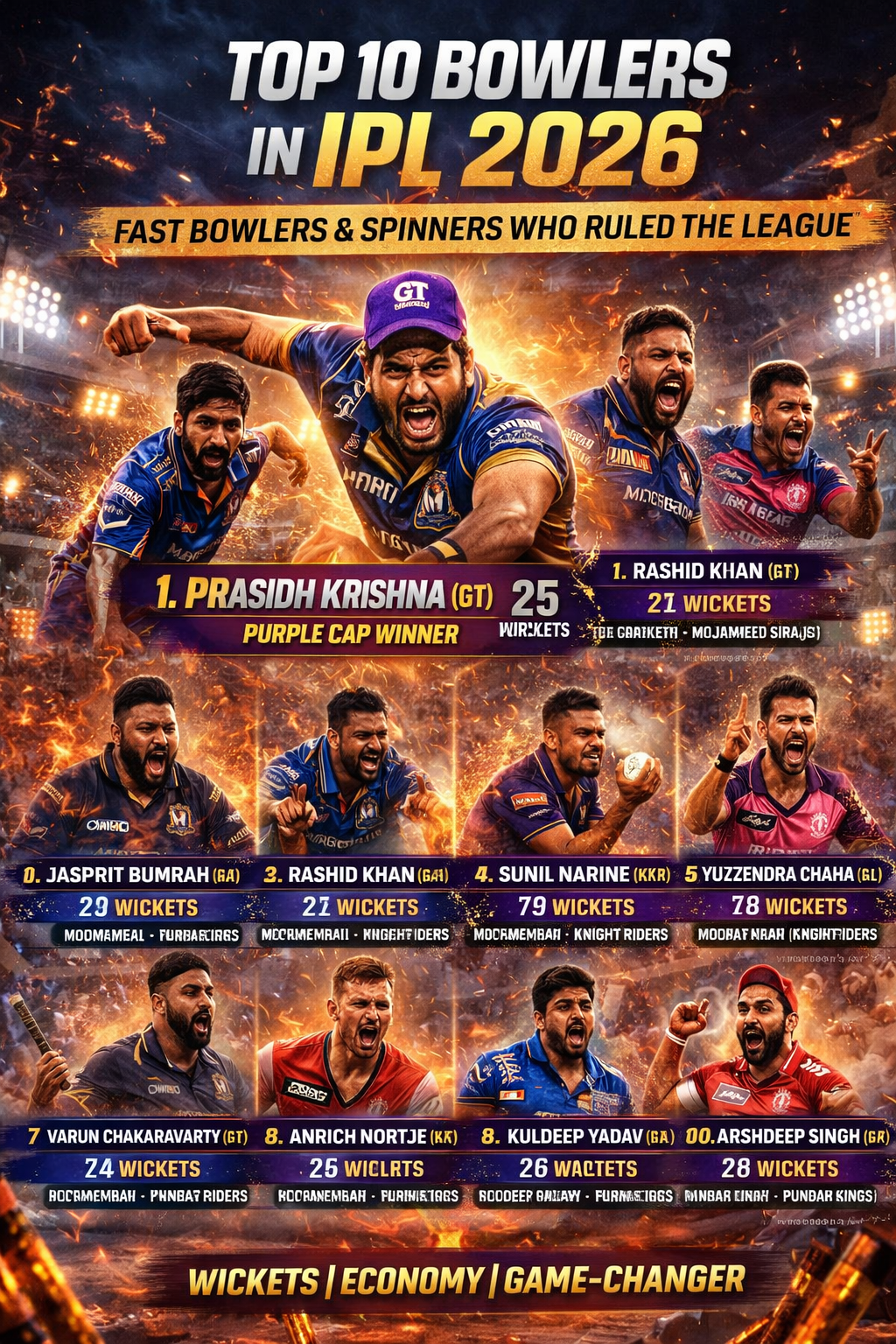 Top 10 Bowlers in IPL 2026: Fast Bowlers & Spinners Who Ruled the League