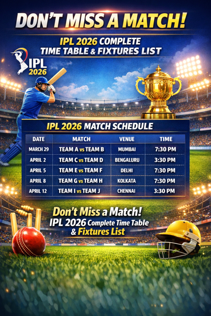 Don’t Miss a Match! IPL 2026