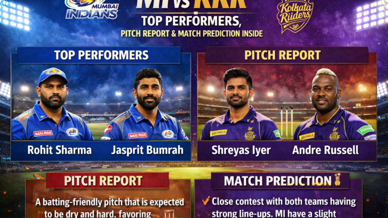 MI vs KKR: Top Performers, Pitch Report & Match Prediction Inside