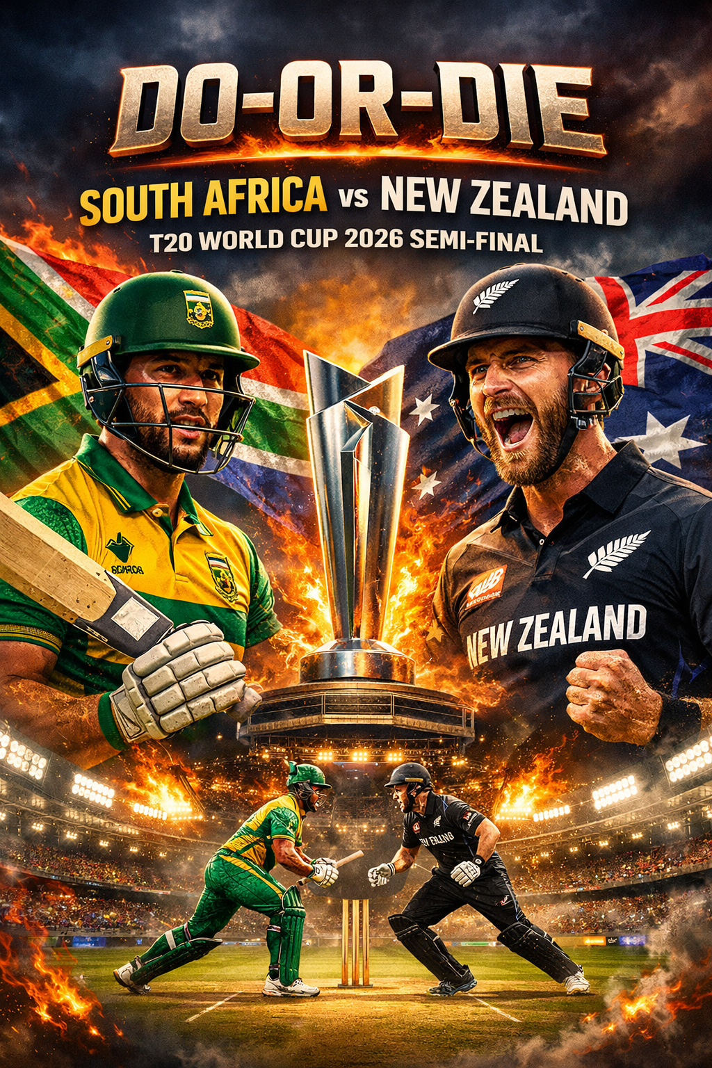 Do-or-Die Night: South Africa vs New Zealand – T20 World Cup 2026 Semi-Final Preview