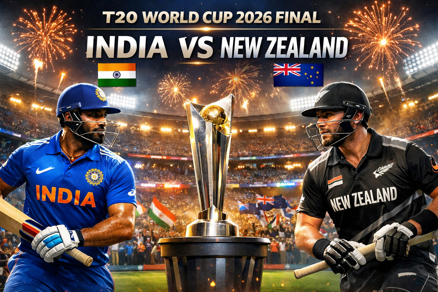 T20 World Cup 2026 Final Live Story: India vs New Zealand Match Preview & Key Players
