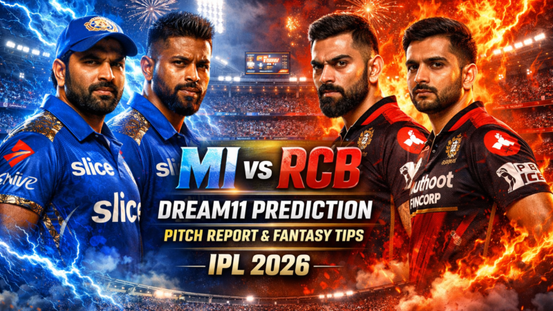 MI vs RCB IPL 2026: Dream11 Prediction, Pitch Report & Fantasy Cricket Tips