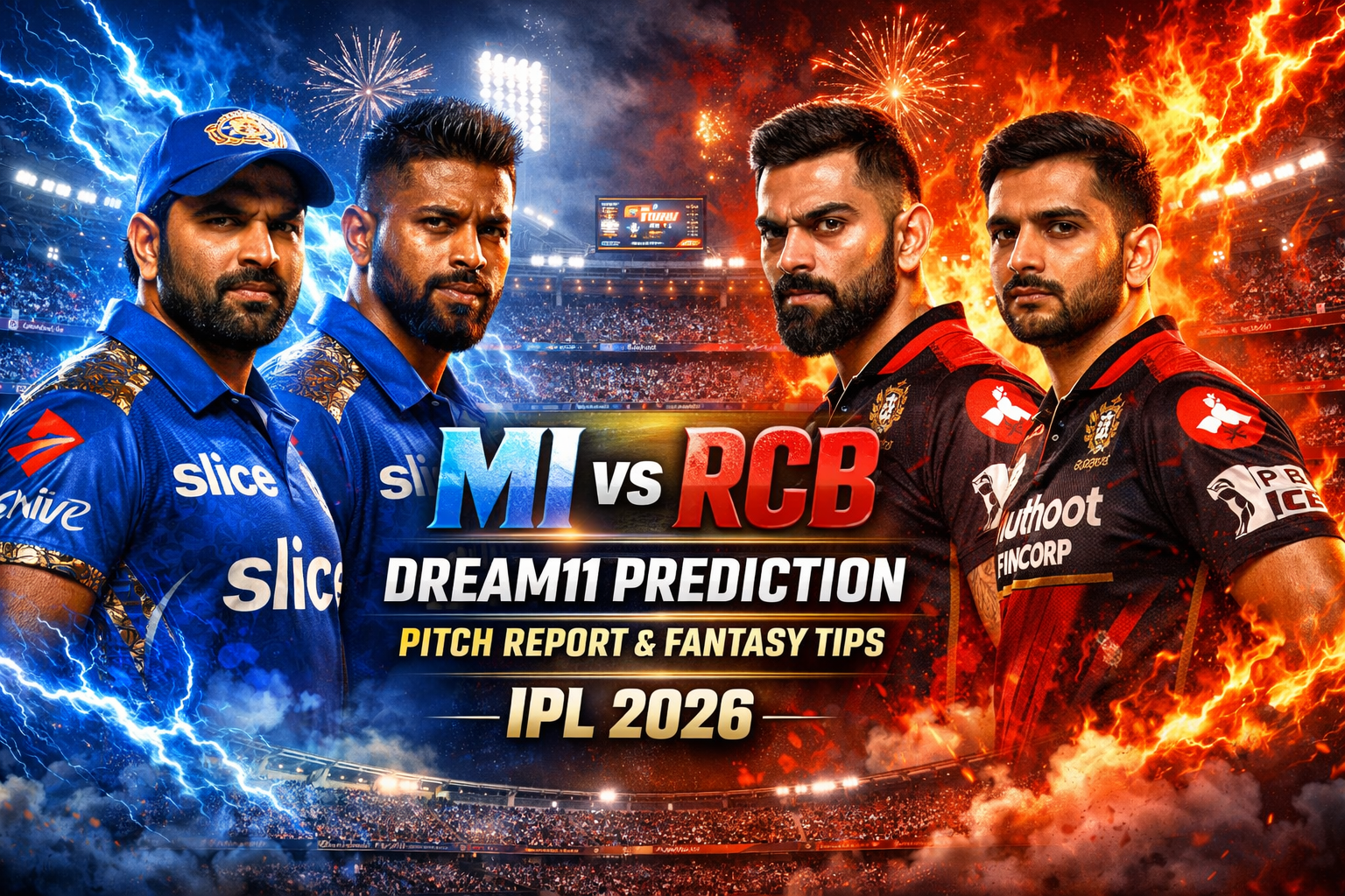 MI vs RCB IPL 2026: Dream11 Prediction, Pitch Report & Fantasy Cricket Tips
