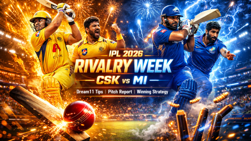 IPL 2026 Rivalry Week: CSK vs MI Dream11 Tips, Pitch Report & Winning Strategy