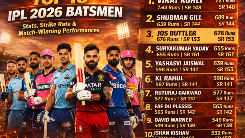 Top 10 IPL 2026 Batsmen: Stats, Strike Rate & Match-Winning Performances