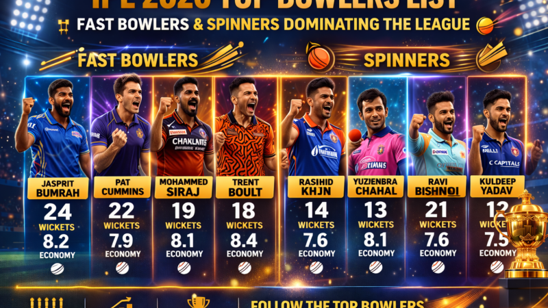 IPL 2026 Top Bowlers List: Fast Bowlers & Spinners Dominating the League