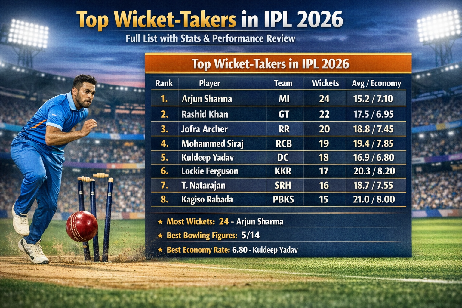 Top Wicket-Takers in IPL 2026: Full List with Stats & Performance Review