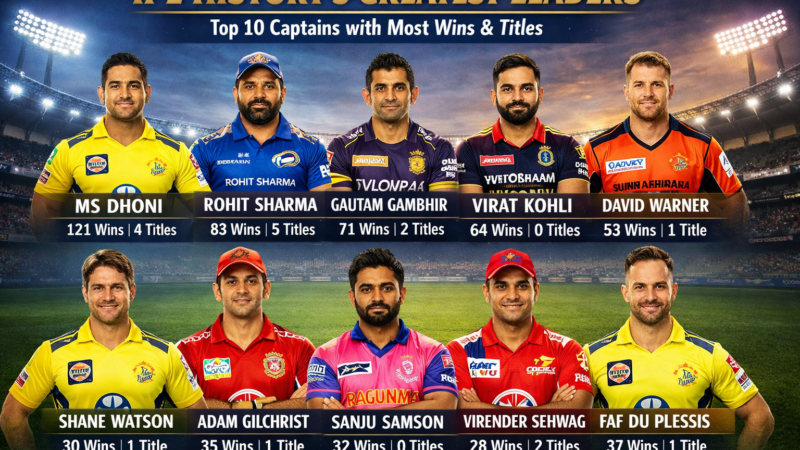 IPL History’s Greatest Leaders: Top 10 Captains with Most Wins & Titles
