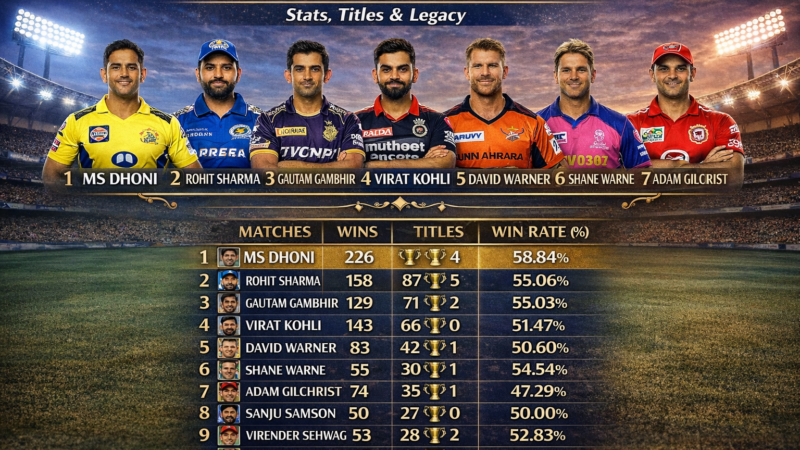 Top 10 Most Dominant Captains in IPL History: Stats, Titles & Legacy