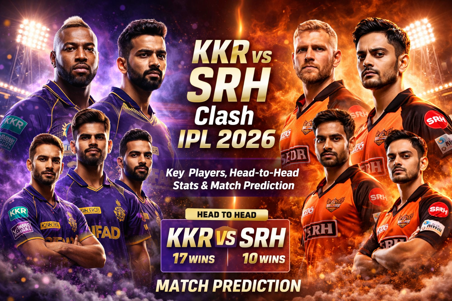 KKR vs SRH Clash IPL 2026: Key Players, Head-to-Head Stats & Match Prediction