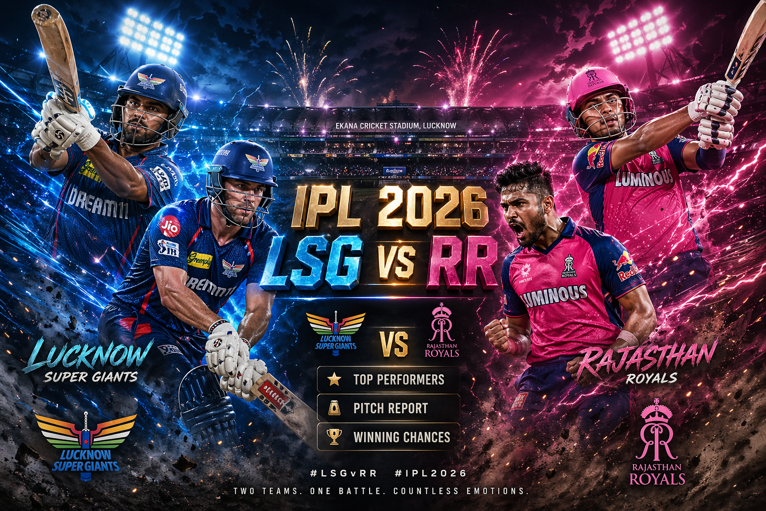 Lucknow vs Rajasthan IPL 2026: Top Performers, Pitch Report & Winning Chances