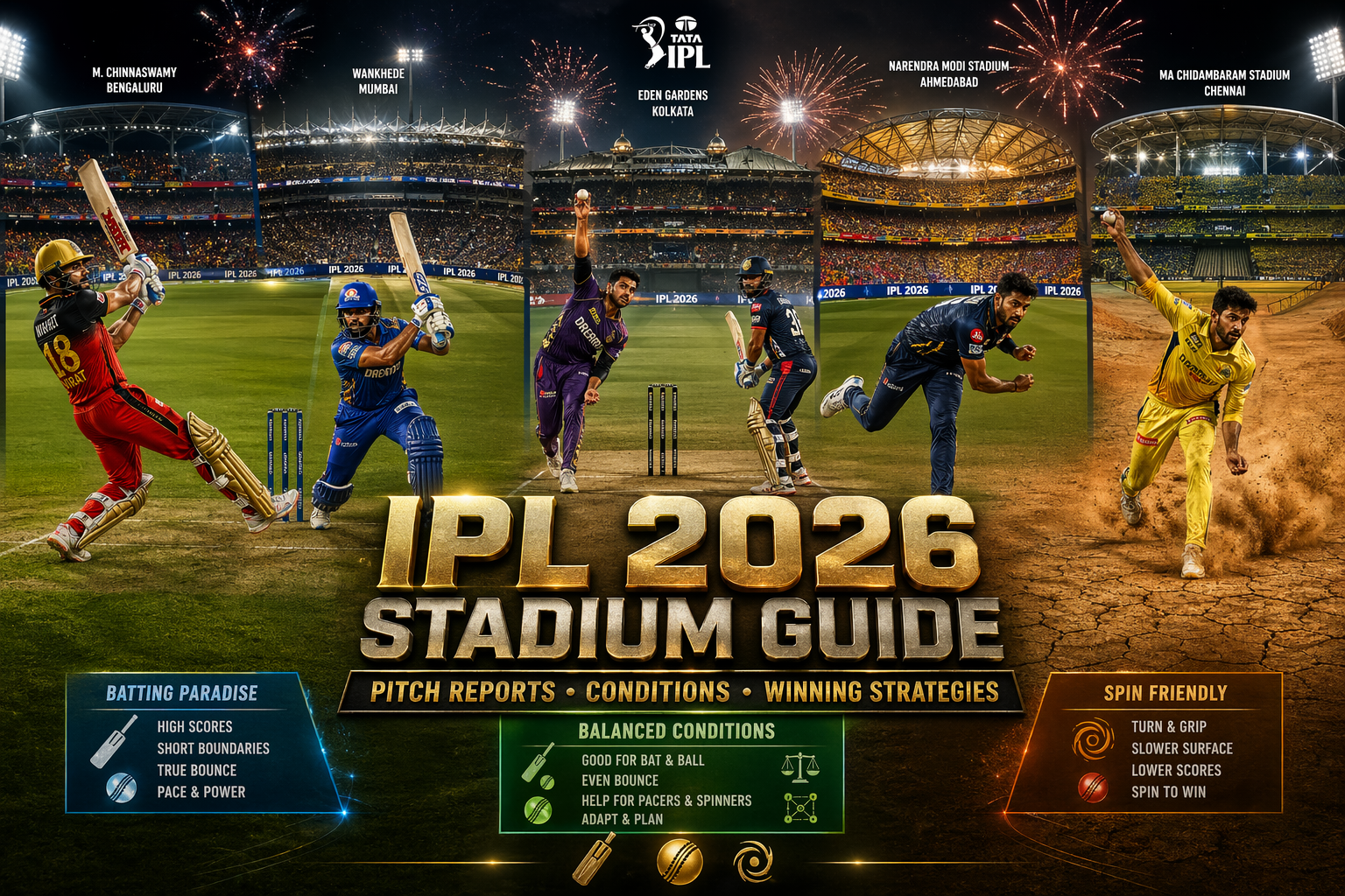 IPL 2026 Stadium Guide: Pitch Reports, Conditions & Winning Strategies for Every Venue