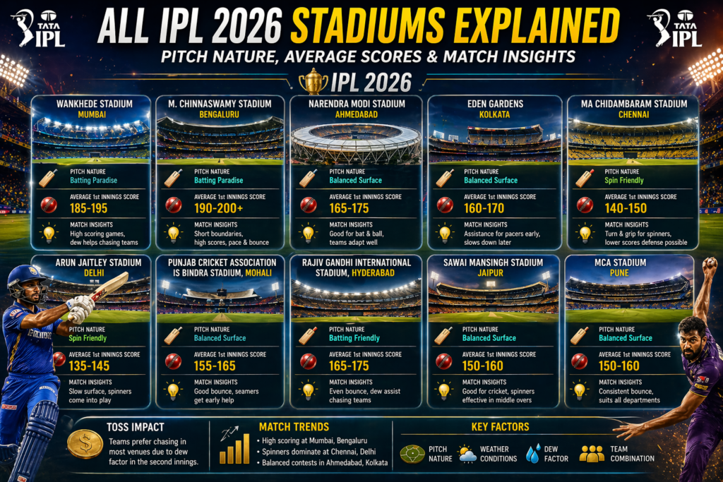 All IPL 2026 Stadiums Explained