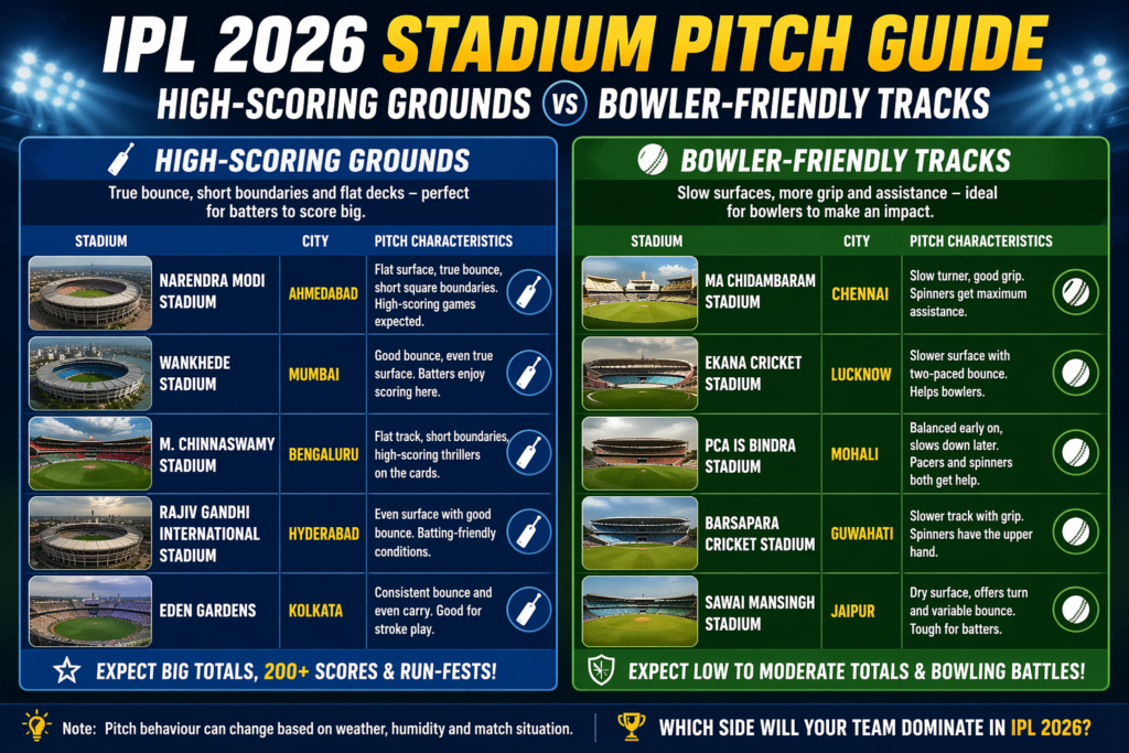 IPL 2026 Stadium Pitch Guide