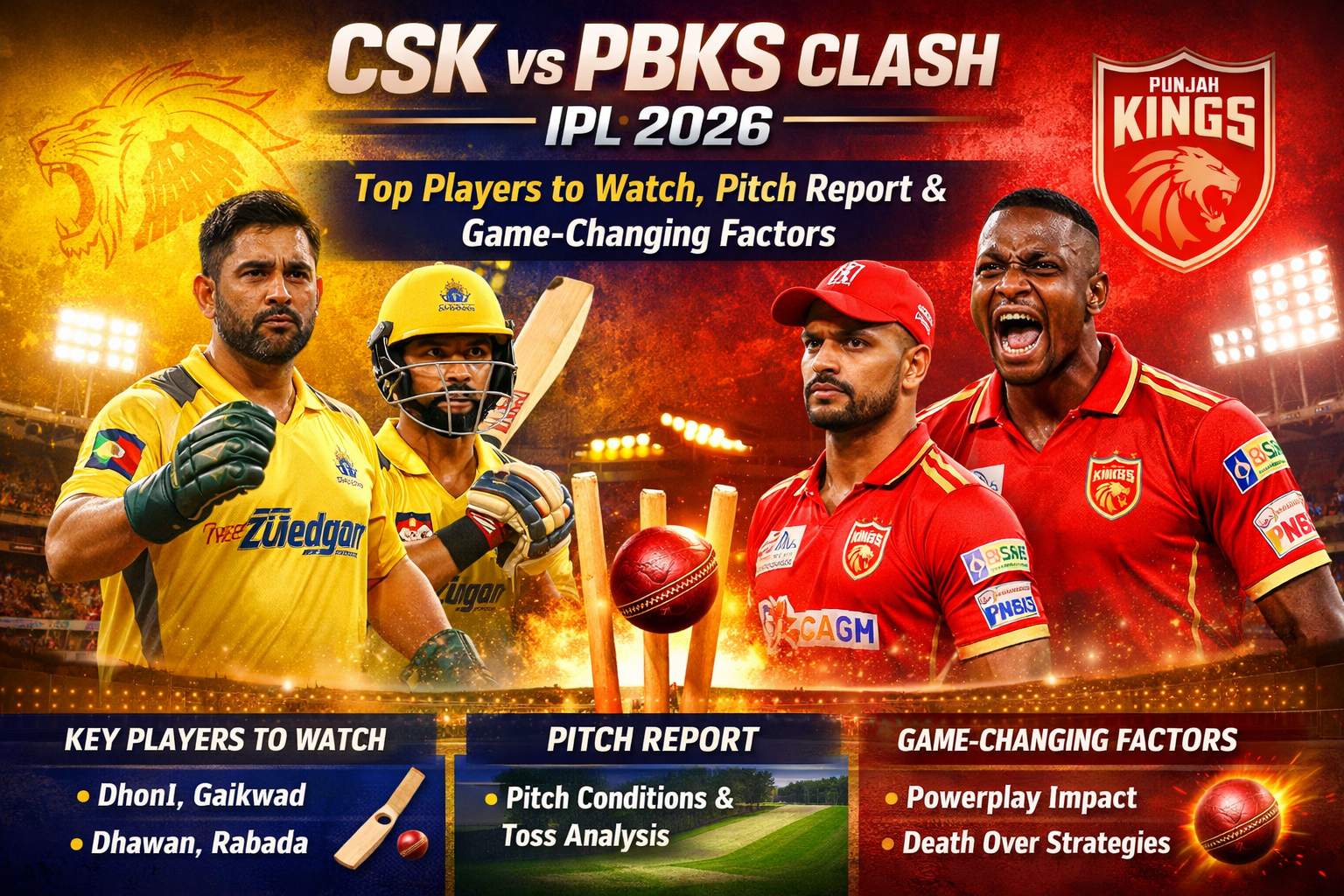 CSK vs PBKS Clash IPL 2026: Top Players to Watch, Pitch Report & Game-Changing Factors