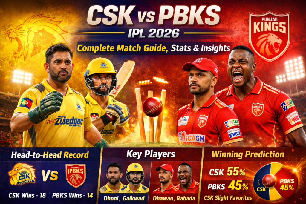 CSK vs PBKS IPL 2026