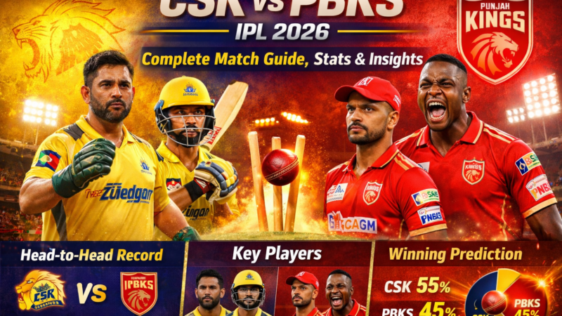 CSK vs PBKS IPL 2026: Complete Match Guide, Stats & Insights