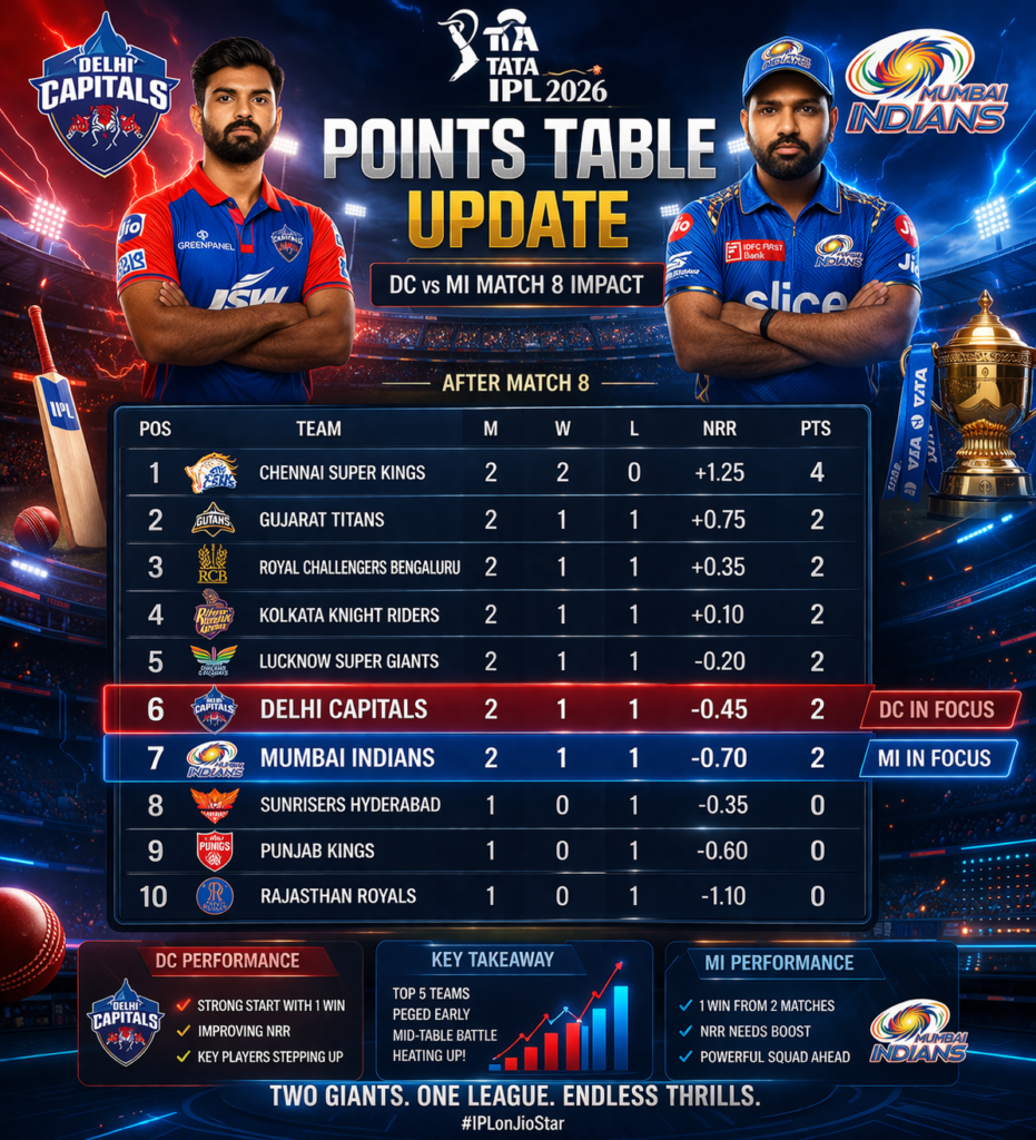 IPL 2026 Points Table