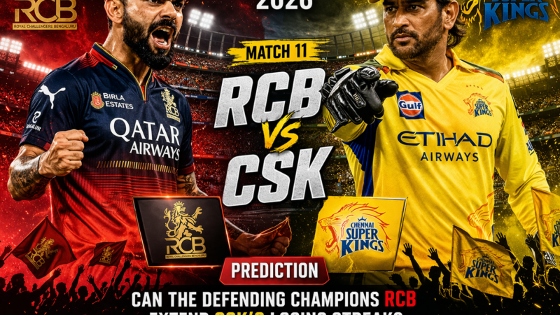 RCB vs CSK Match 11 Prediction: Can the Defending Champions RCB Extend CSK’s Losing Streak?