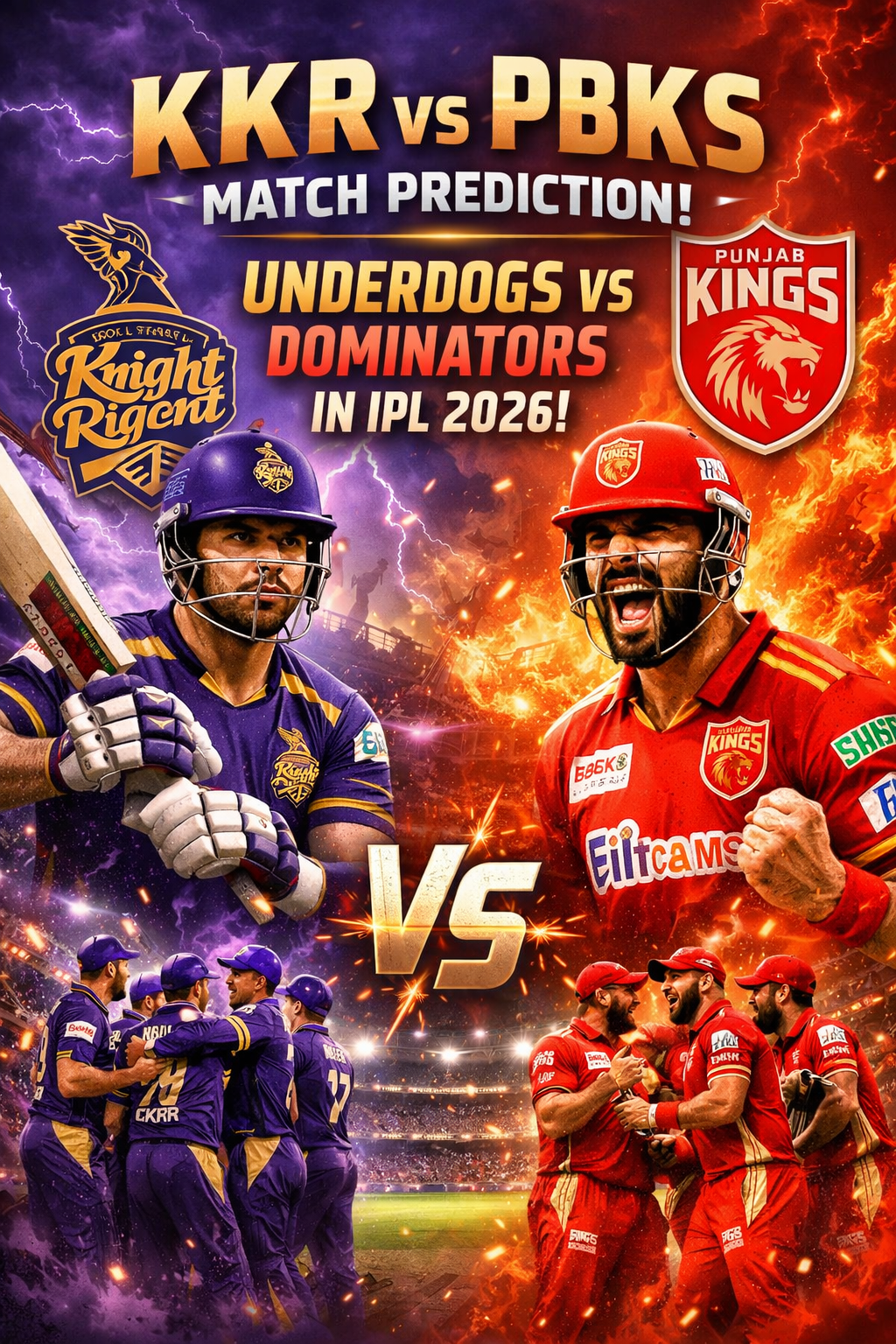 KKR vs PBKS Match Prediction: Underdogs vs Dominators in IPL 2026!