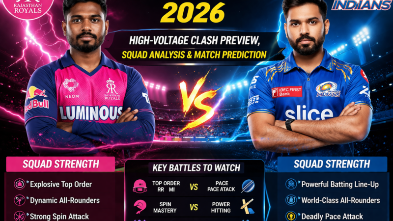 RR vs MI IPL 2026: Who Will Dominate Match 13? Full Analysis & Winning Chances