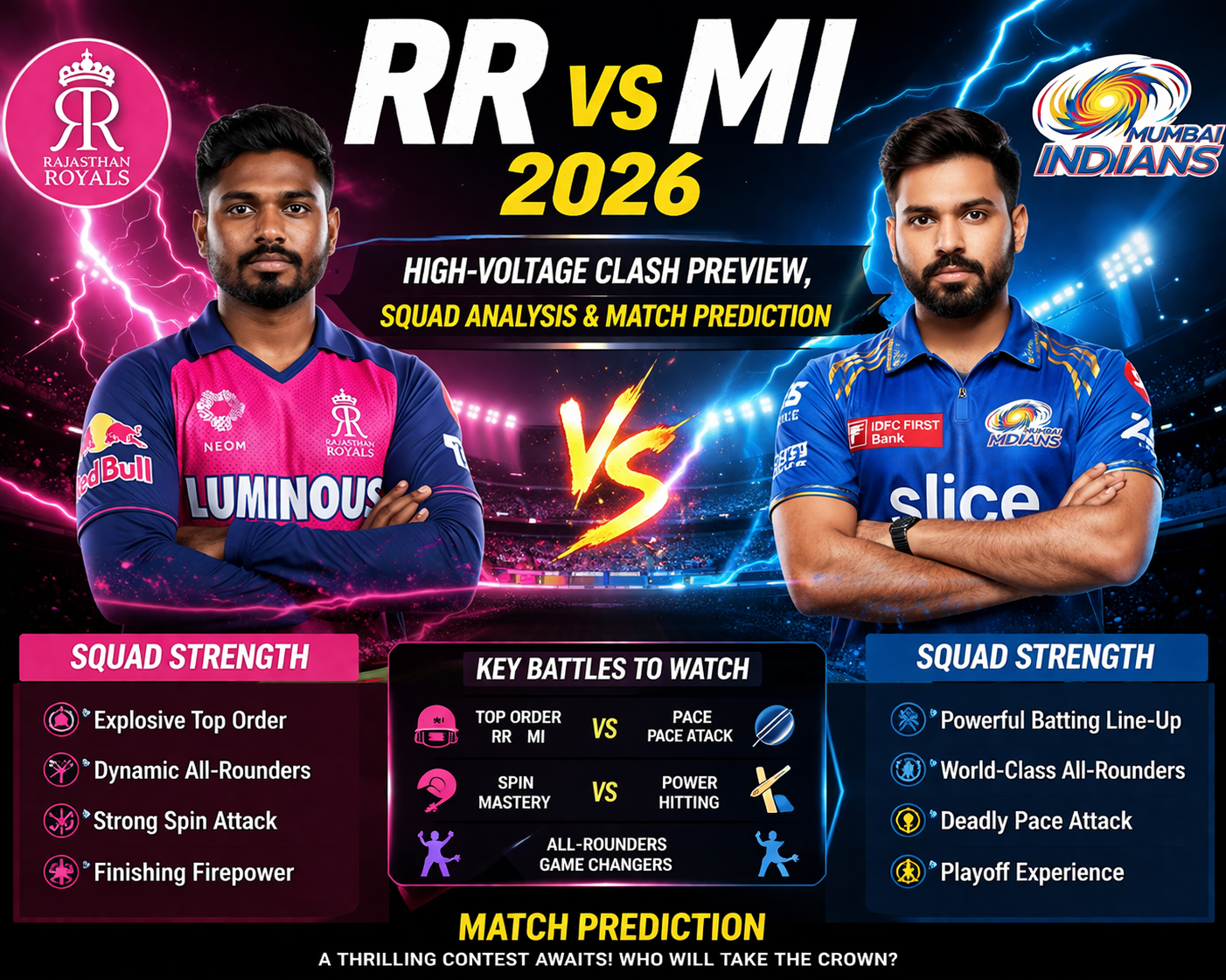 RR vs MI IPL 2026: Who Will Dominate Match 13? Full Analysis & Winning Chances